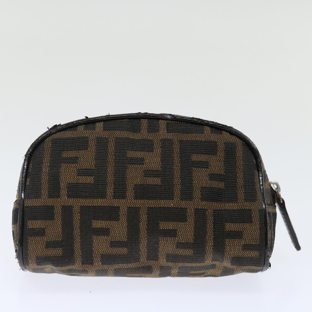 FENDI Zucca Canvas Pouch 2Set Black Beige Brown ac2939
