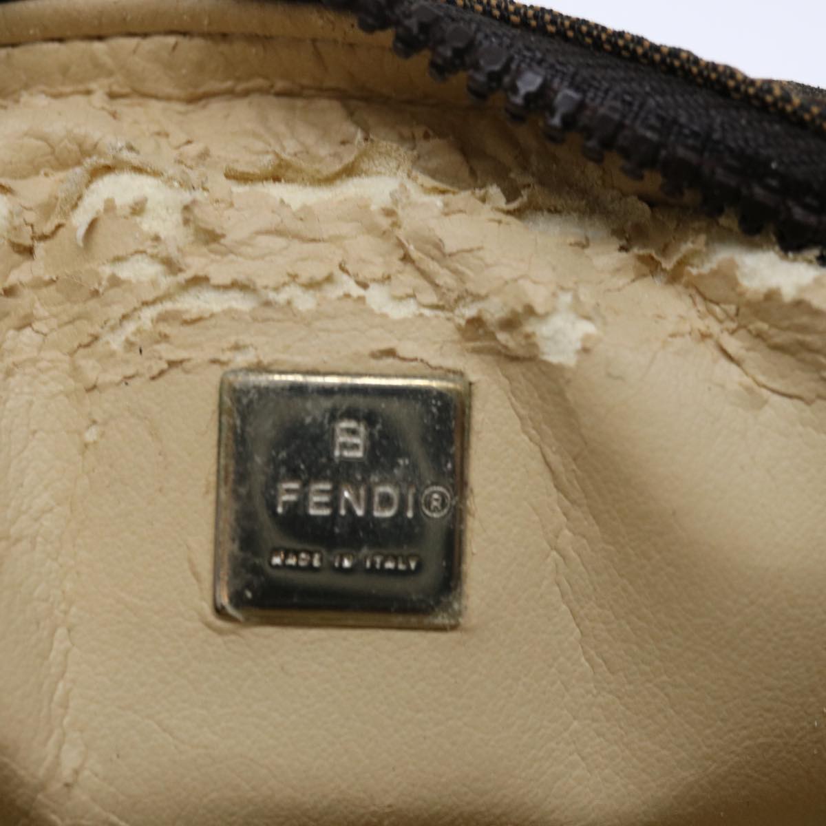 FENDI Zucca Canvas Pouch 2Set Black Beige Brown ac2939