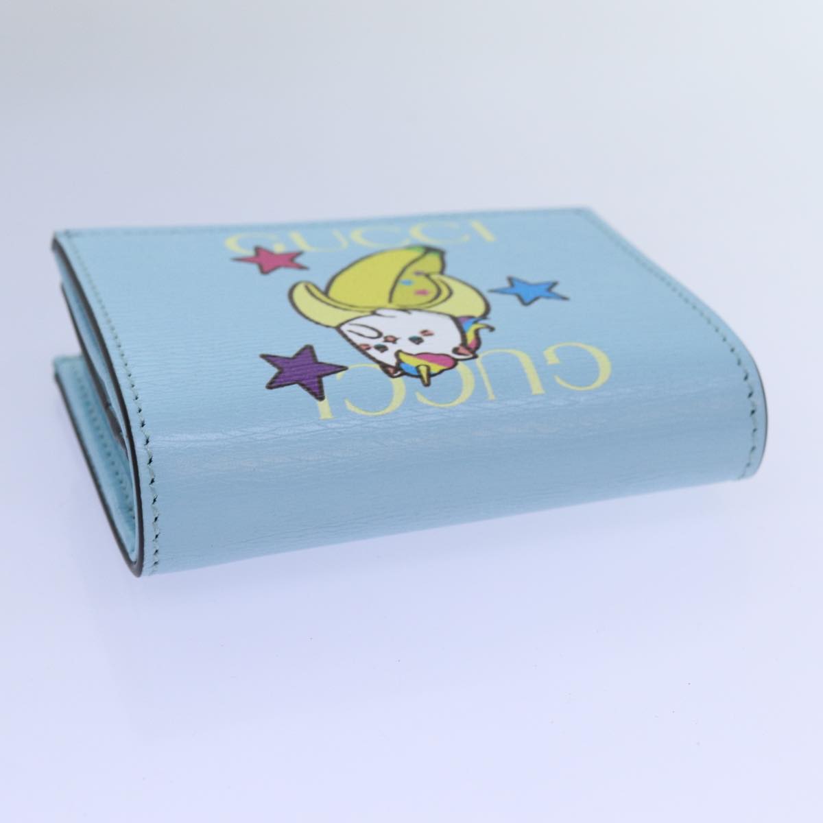 GUCCI Bananya Wallet Leather Blue 701009 ac2961A