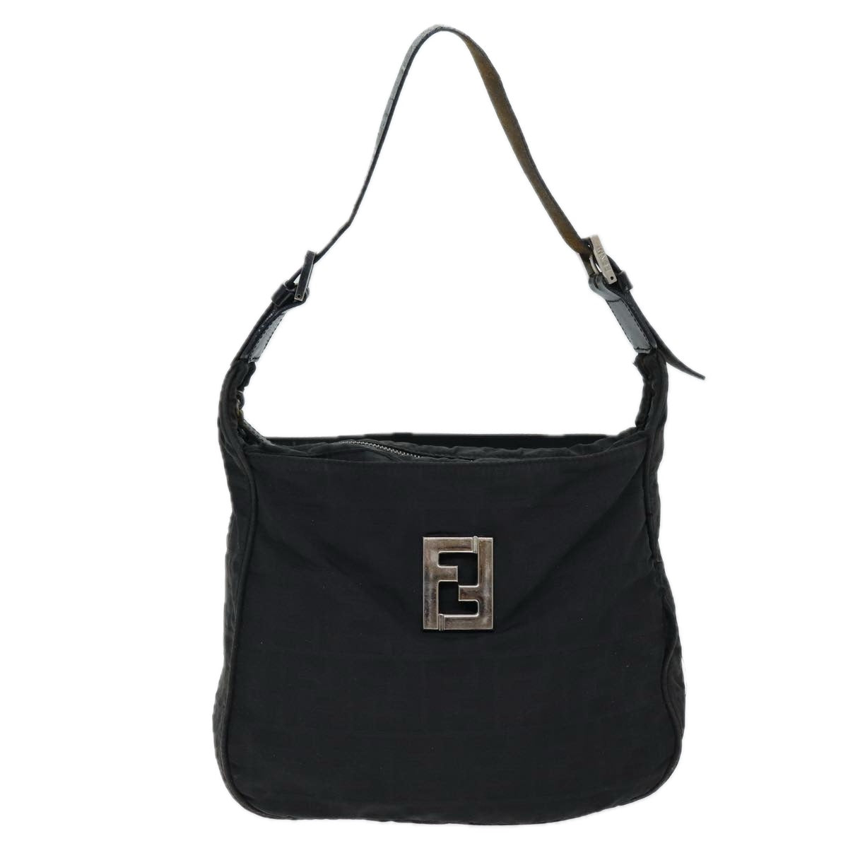 FENDI Zucca Canvas Shoulder Bag Nylon Black ac2989