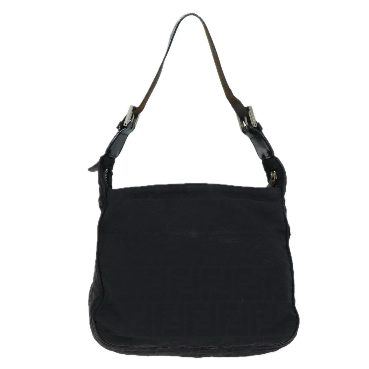 FENDI Zucca Canvas Shoulder Bag Nylon Black ac2989