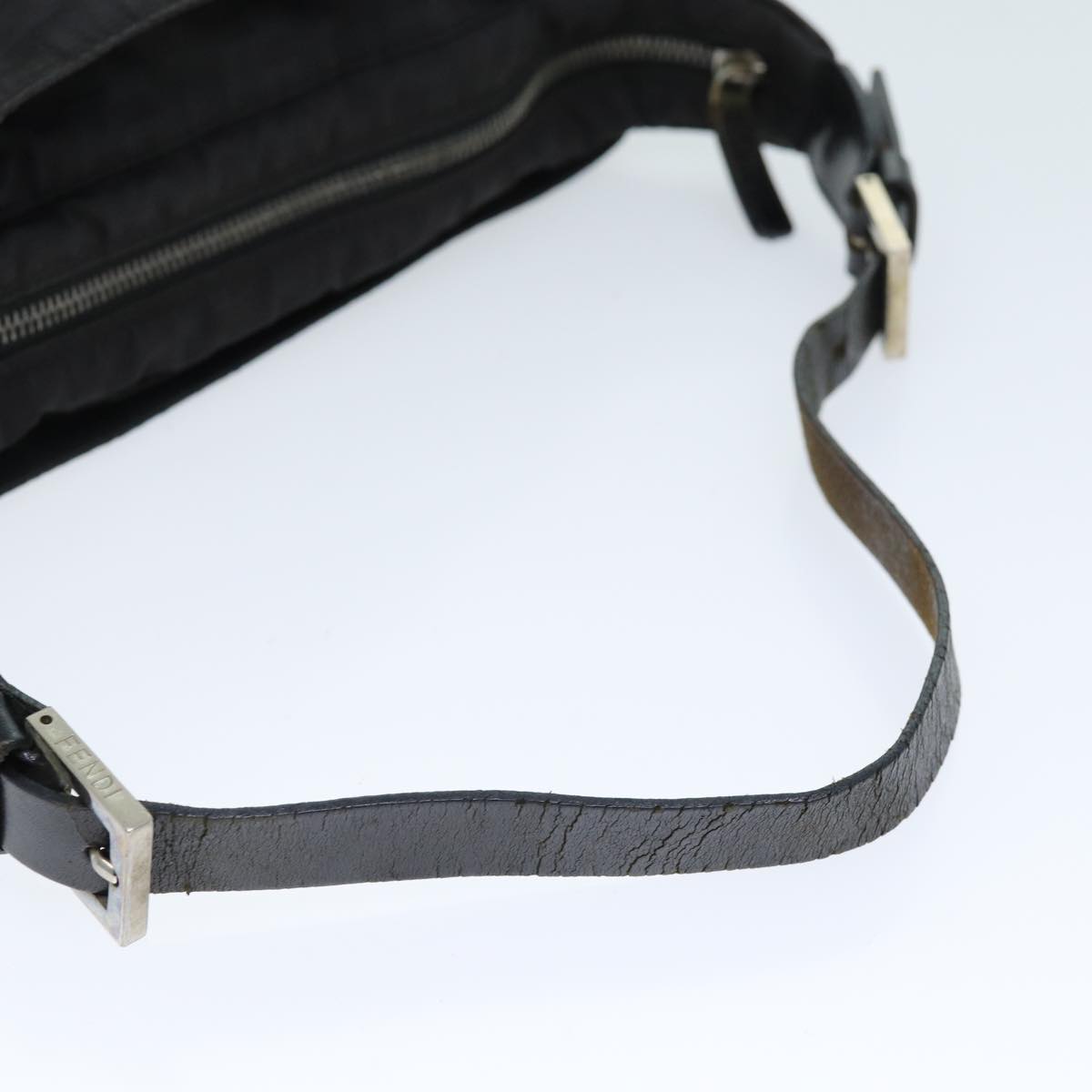 FENDI Zucca Canvas Shoulder Bag Nylon Black ac2989