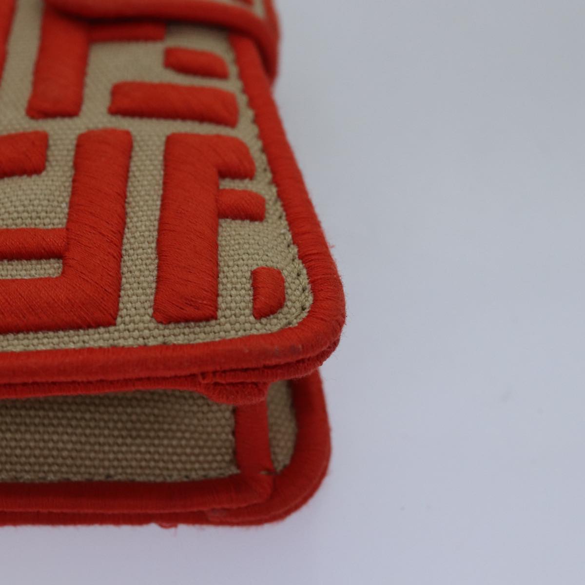 FENDI Zucca Canvas Peek A Boo Pouch Orange ac3028