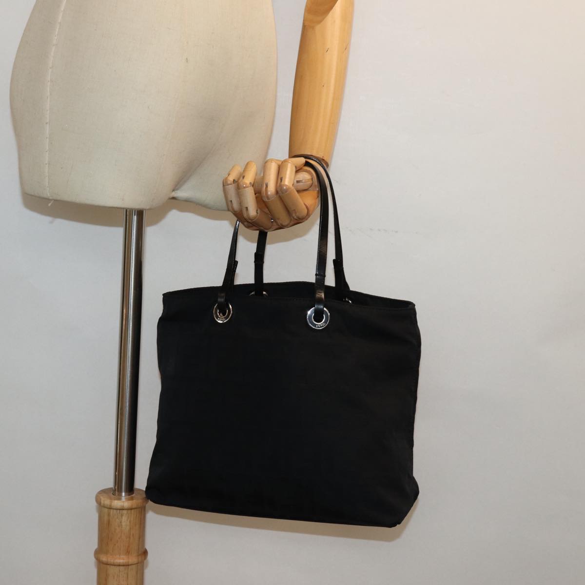 FENDI Zucca Canvas Hand Bag Black ac3041