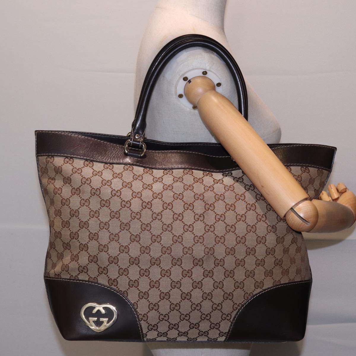 GUCCI GG Canvas Tote Bag Beige 257071 ac3048