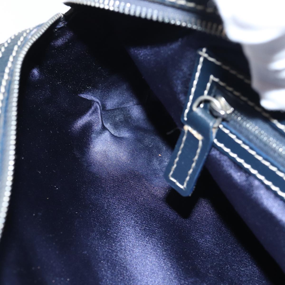 FENDI Zucchino Canvas Hand Bag Navy ac3057