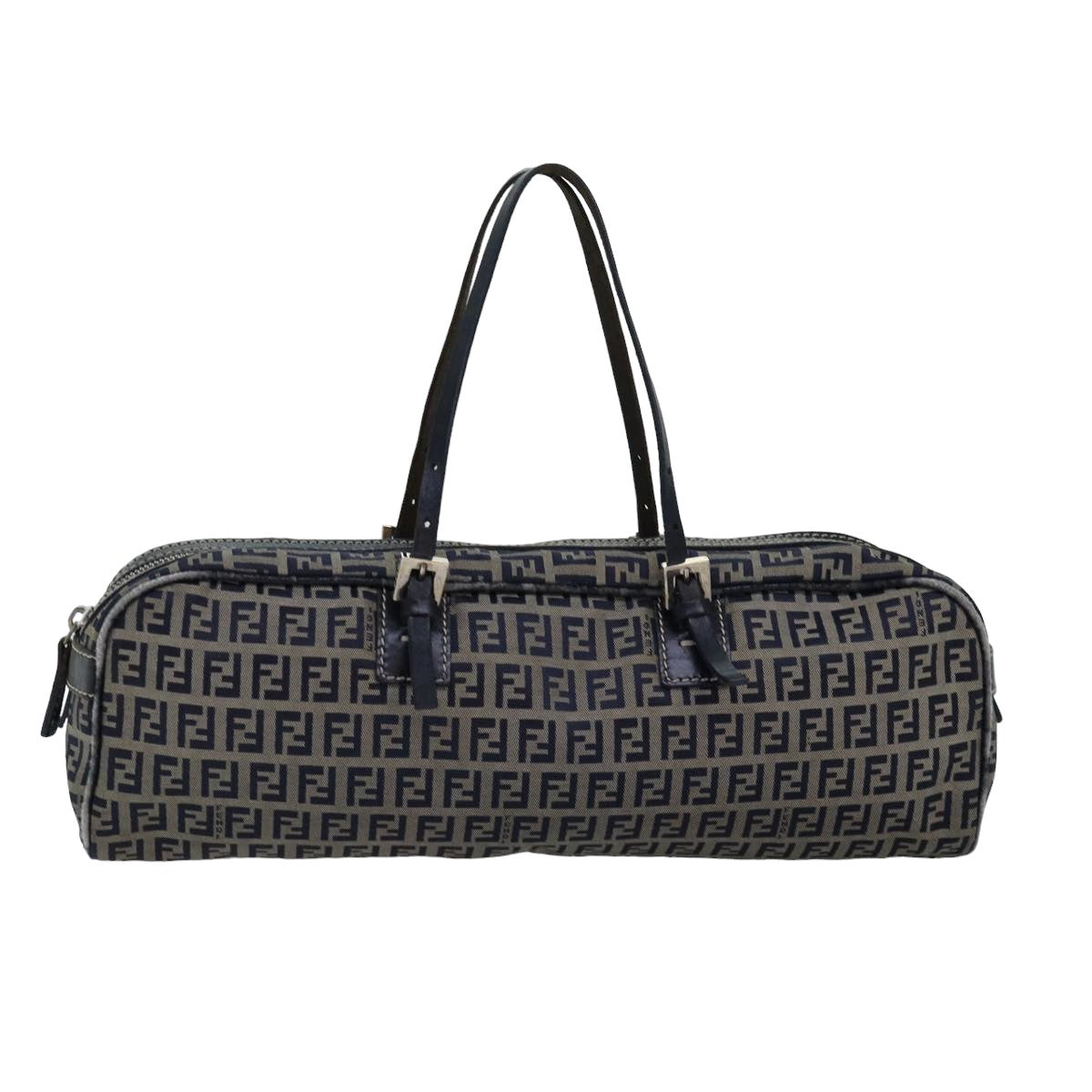 FENDI Zucchino Canvas Hand Bag Navy ac3057