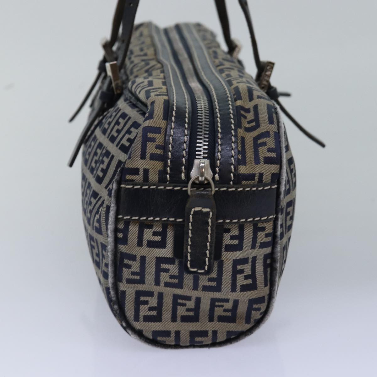 FENDI Zucchino Canvas Hand Bag Navy ac3057
