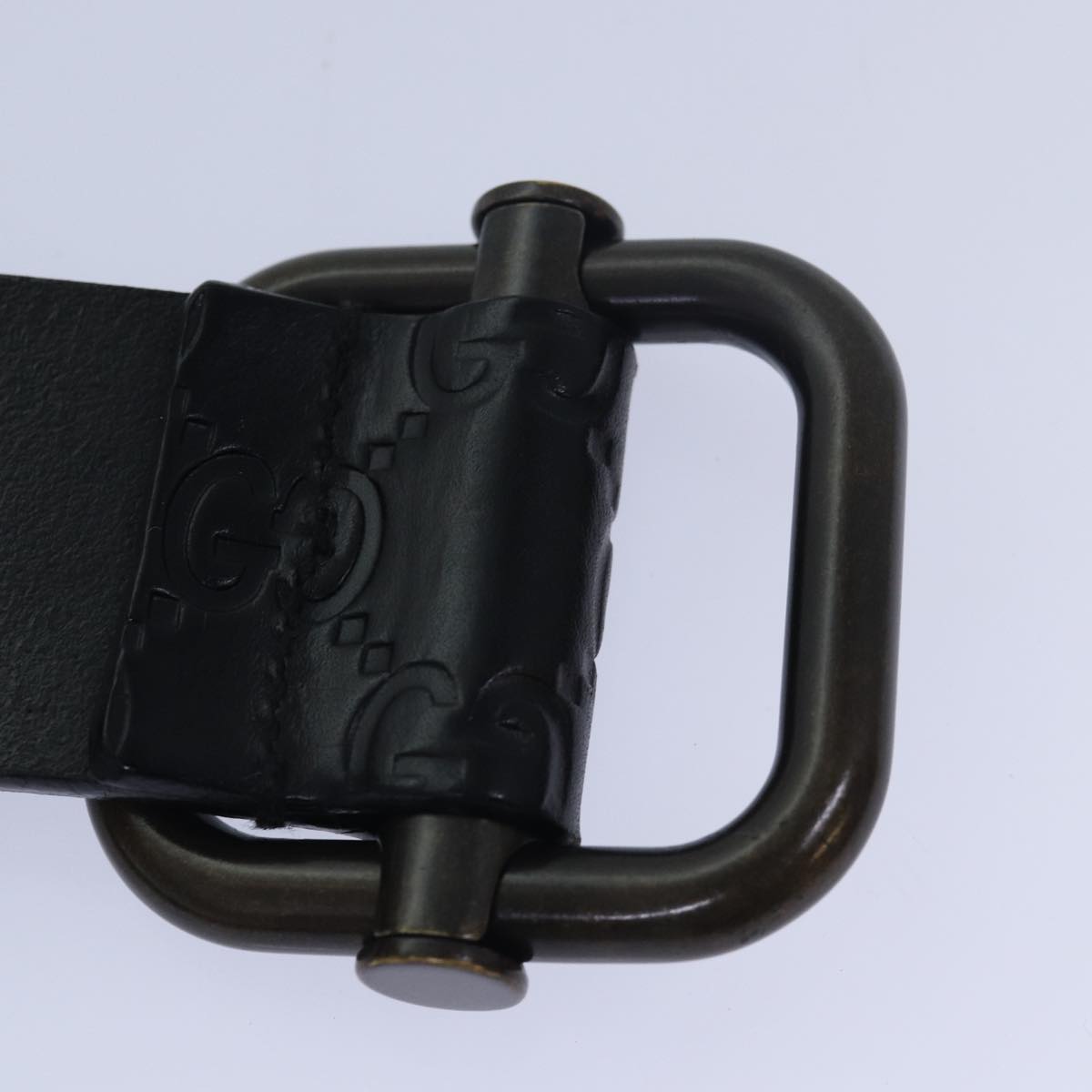 GUCCI GG Canvas Guccissima Belt 42.9"" Black 163501 ac3103