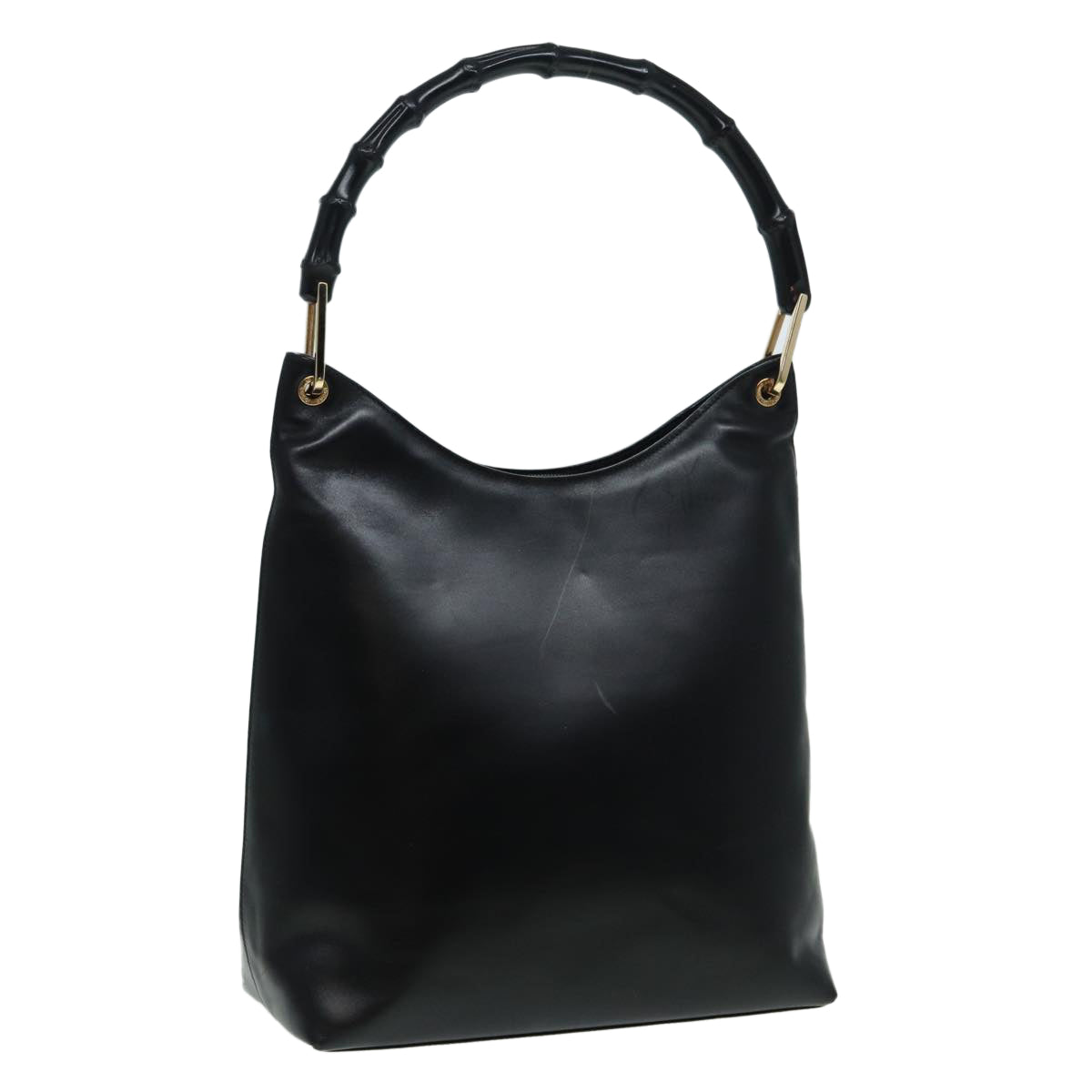 GUCCI Bamboo Shoulder Bag Leather Black 001 3006 1705 ac3131