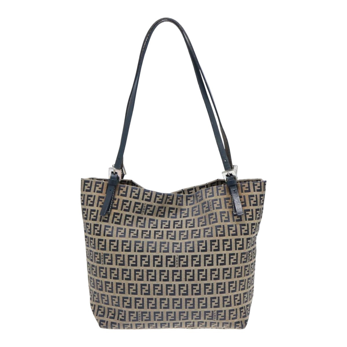 FENDI Zucchino Canvas Tote Bag Navy ac3137
