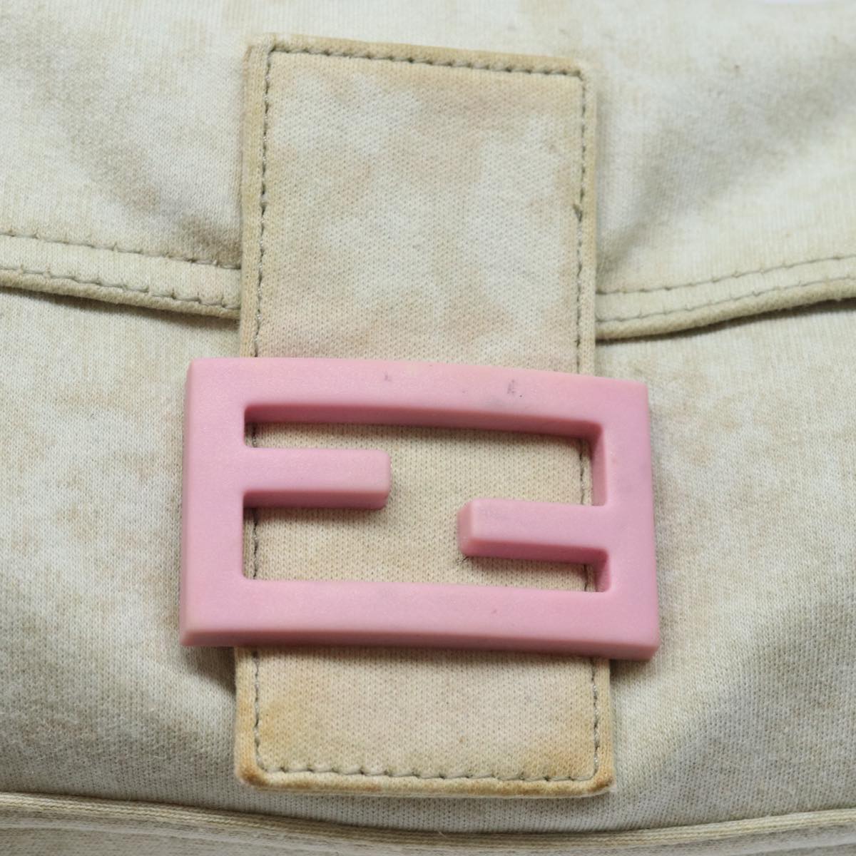 FENDI Mamma Baguette Shoulder Bag Nylon Gray ac3139