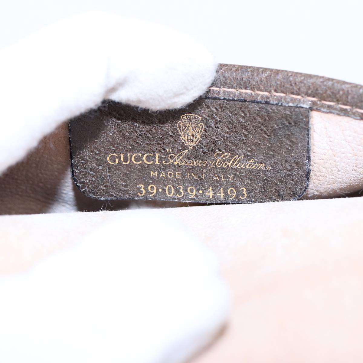 GUCCI GG Supreme Pouch PVC Leather Beige 39 039 4493 ac3194