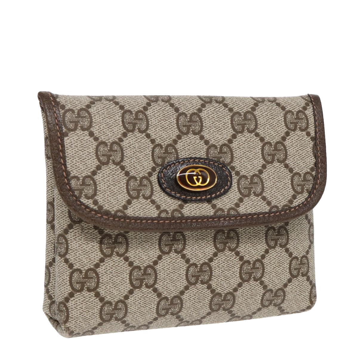 GUCCI GG Supreme Pouch PVC Leather Beige 39 039 4493 ac3194