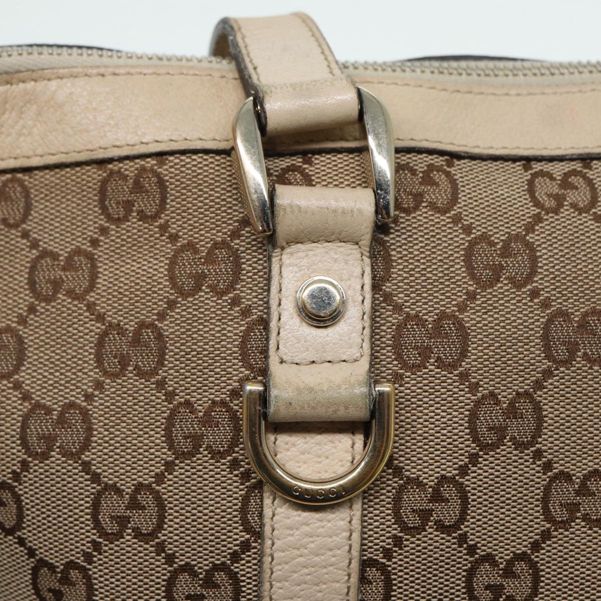 GUCCI GG Canvas Tote Bag Beige Gold 141470 ac3206