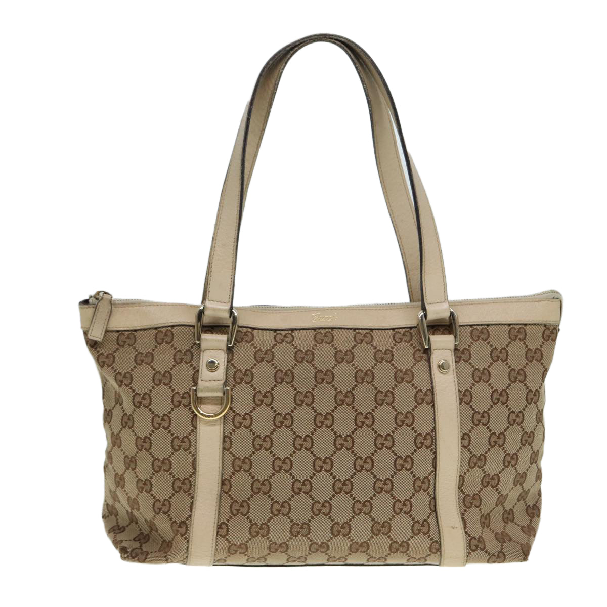 GUCCI GG Canvas Tote Bag Beige Gold 141470 ac3206