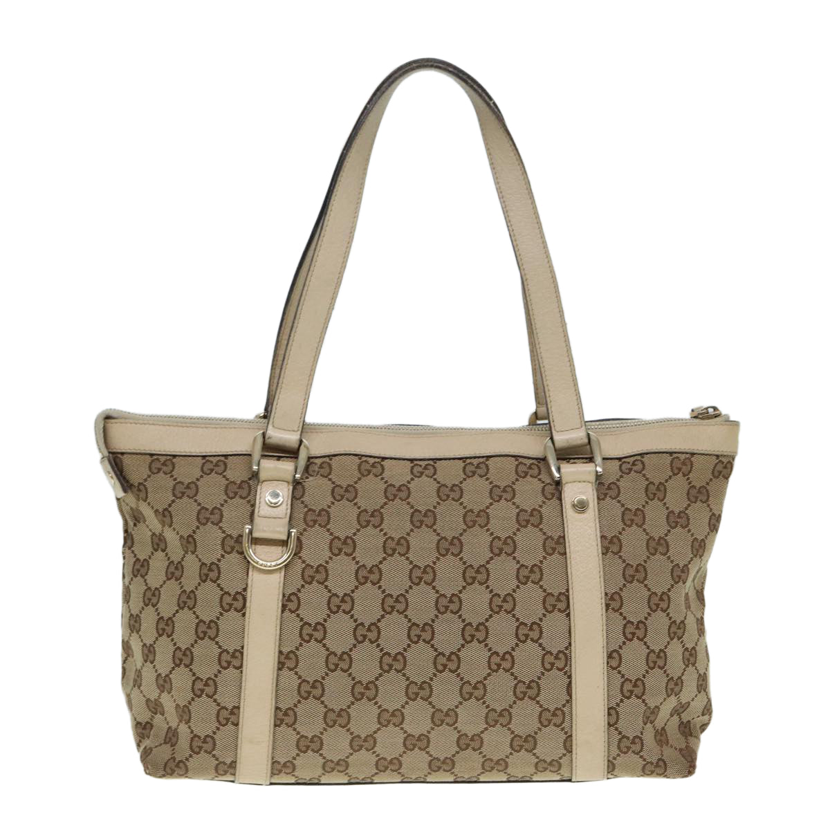 GUCCI GG Canvas Tote Bag Beige Gold 141470 ac3206