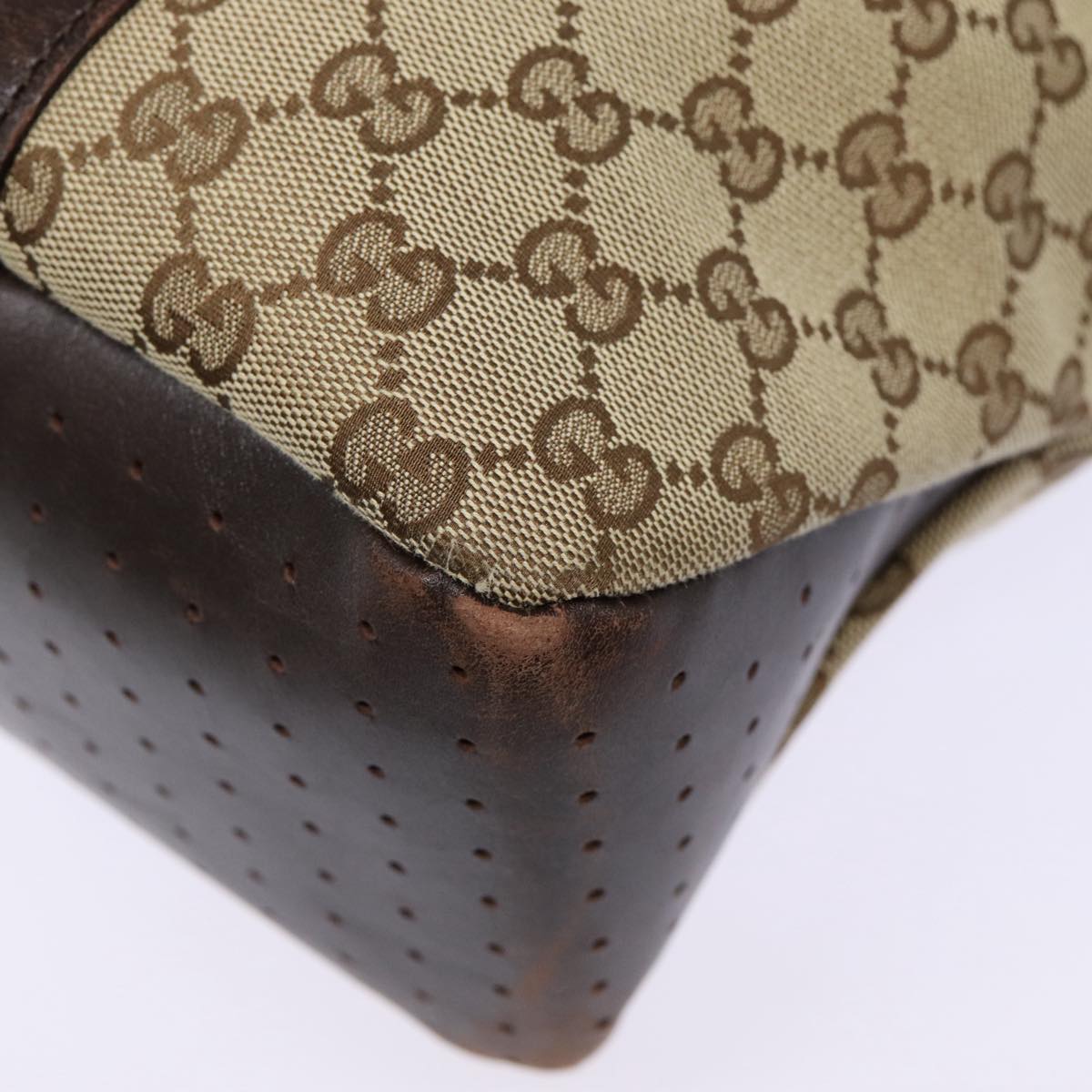 GUCCI GG Canvas Tote Bag Beige Silver 145971 ac3208