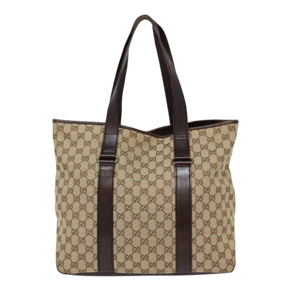 GUCCI GG Canvas Tote Bag Beige Silver 145971 ac3208