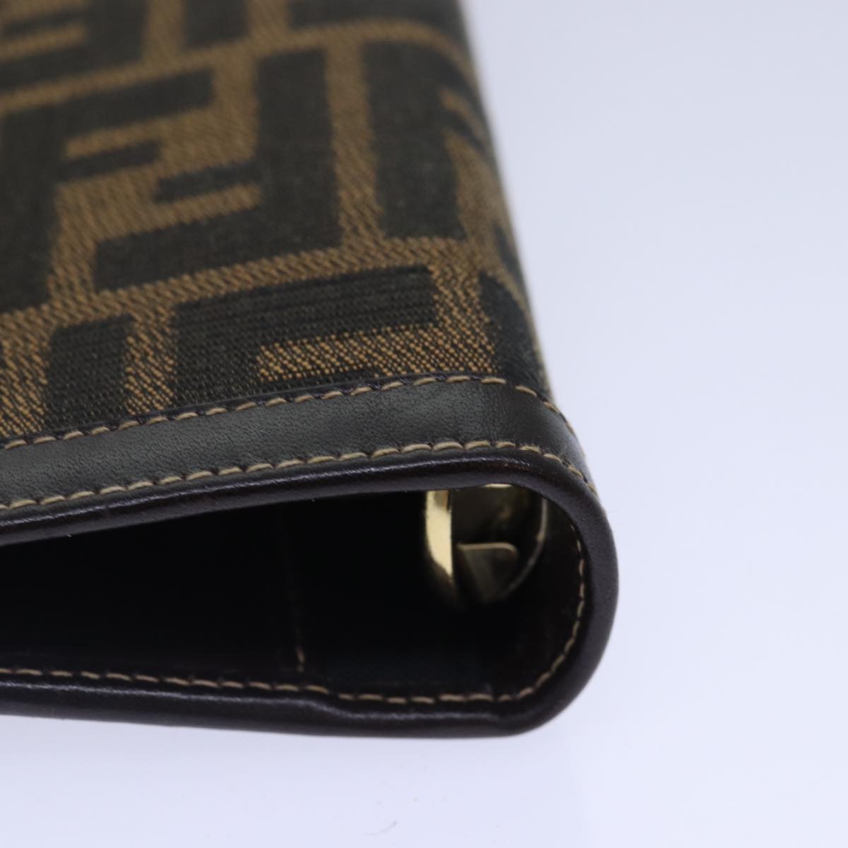 FENDI Zucca Canvas Day Planner Cover Brown Black gold ac3226