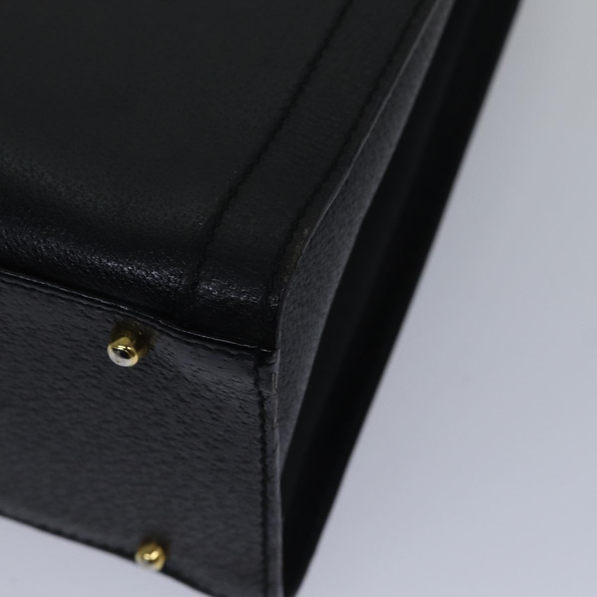GUCCI Bamboo Hand Bag Leather Black ac3259