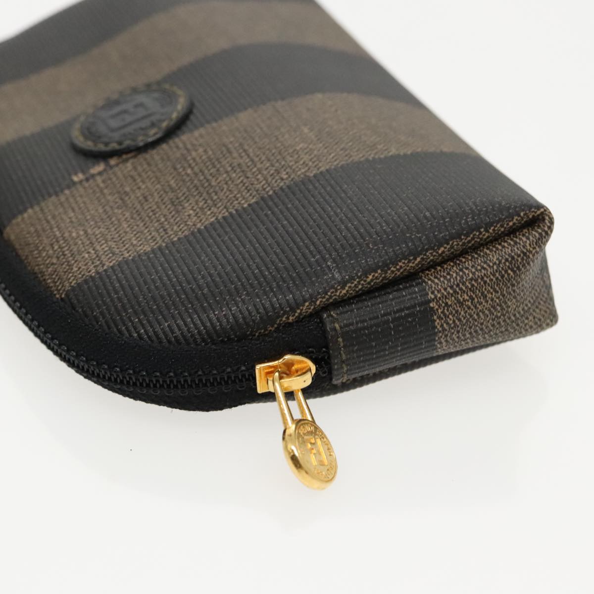 FENDI Pecan Canvas Pouch Coated Canvas Brown Black ac3293