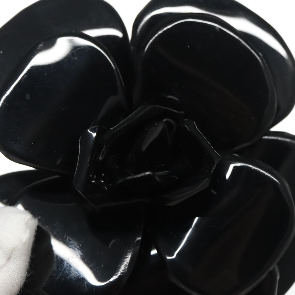 CHANEL Brooch plastic Black CC ac3342