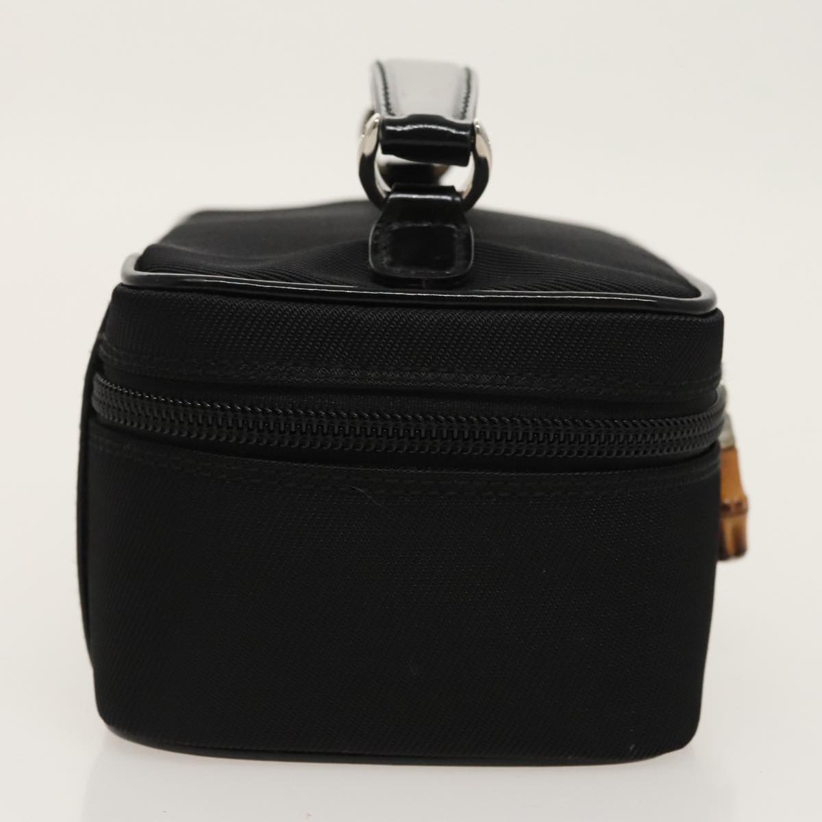 GUCCI Vanity Bamboo Pouch Nylon Black Silver ac3362