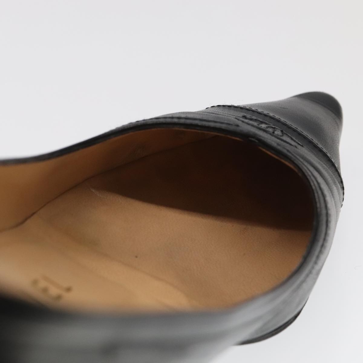 CHANEL High heels Lamb Skin 36 1/2C Black CC ac3409