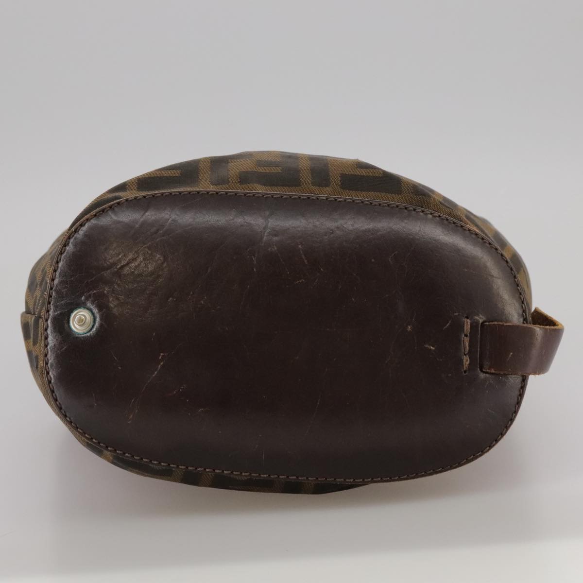 FENDI Zucca Canvas Hand Bag Brown Black ac3445