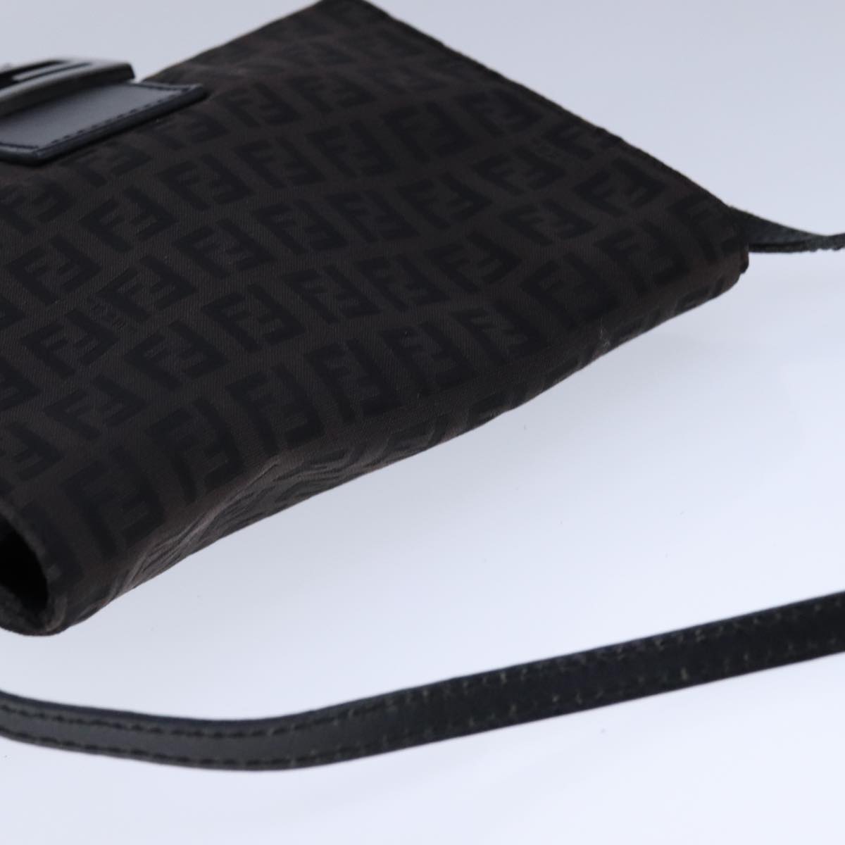 FENDI Zucchino Canvas Mamma Baguette Shoulder Bag Brown ac3448