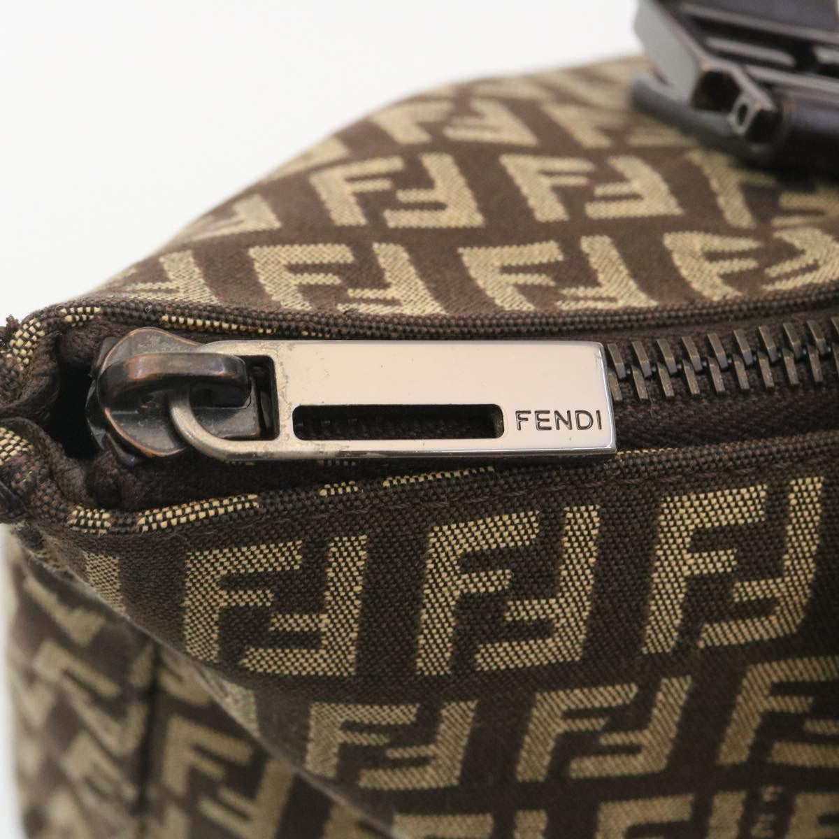 FENDI ZucchinoCanvas Hand Bag Brown ac571