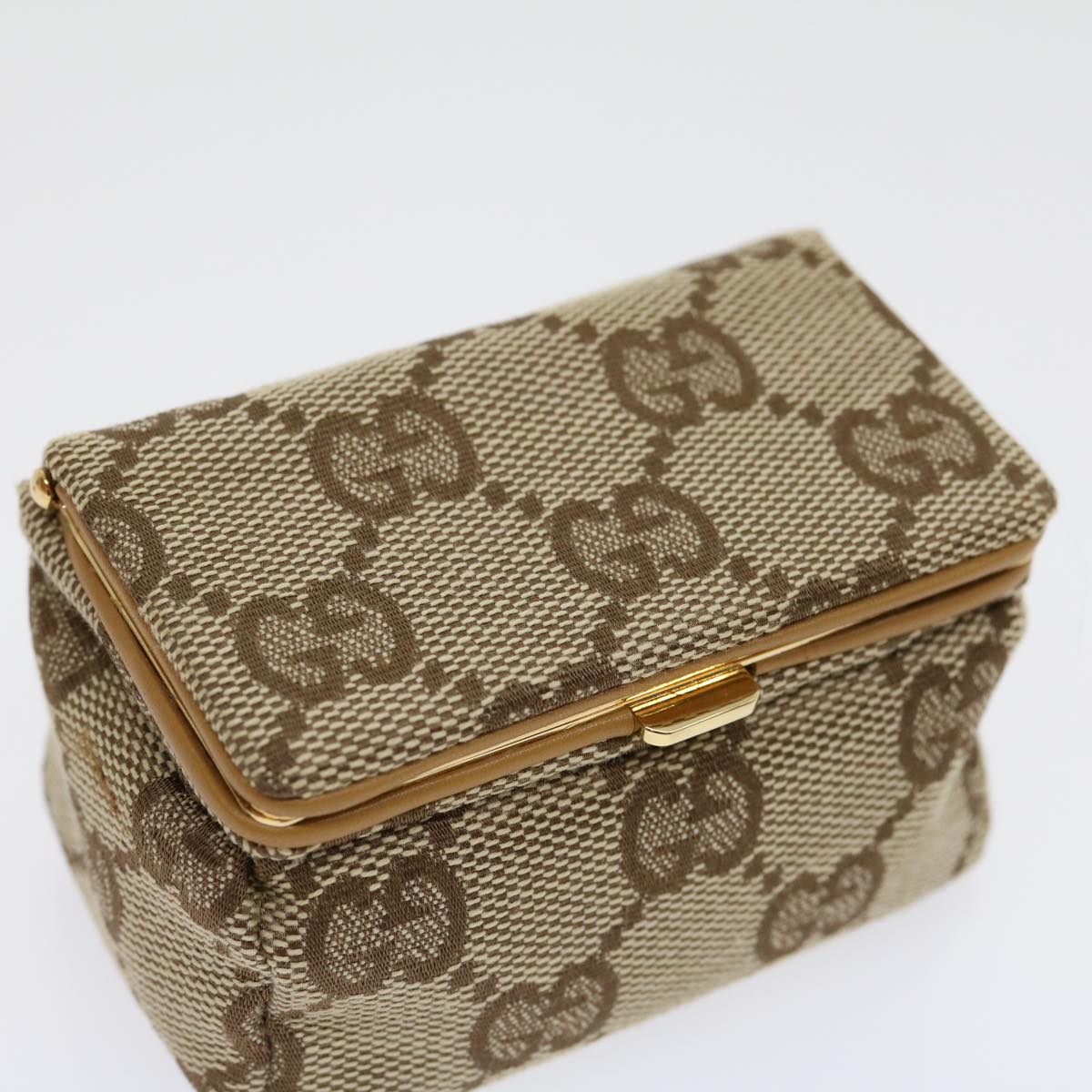 GUCCI GG Canvas Pouch Beige ac929