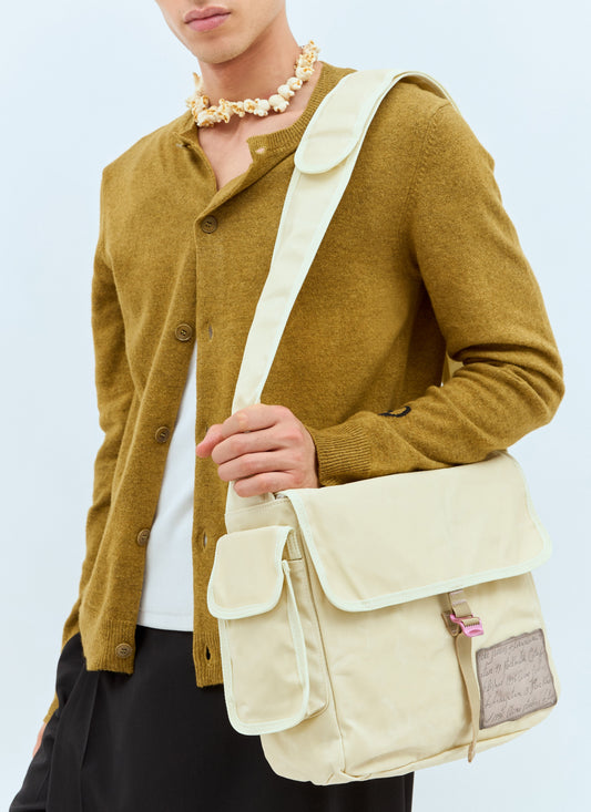 Acne Studios Men Leather Patch Messenger Bag