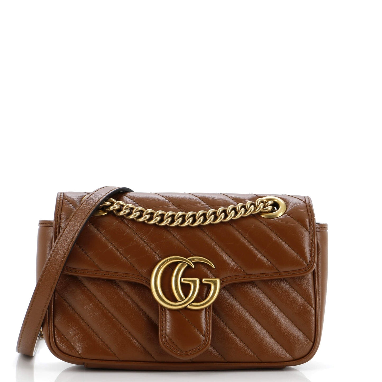GG Marmont Flap Bag Diagonal Quilted Leather Mini
