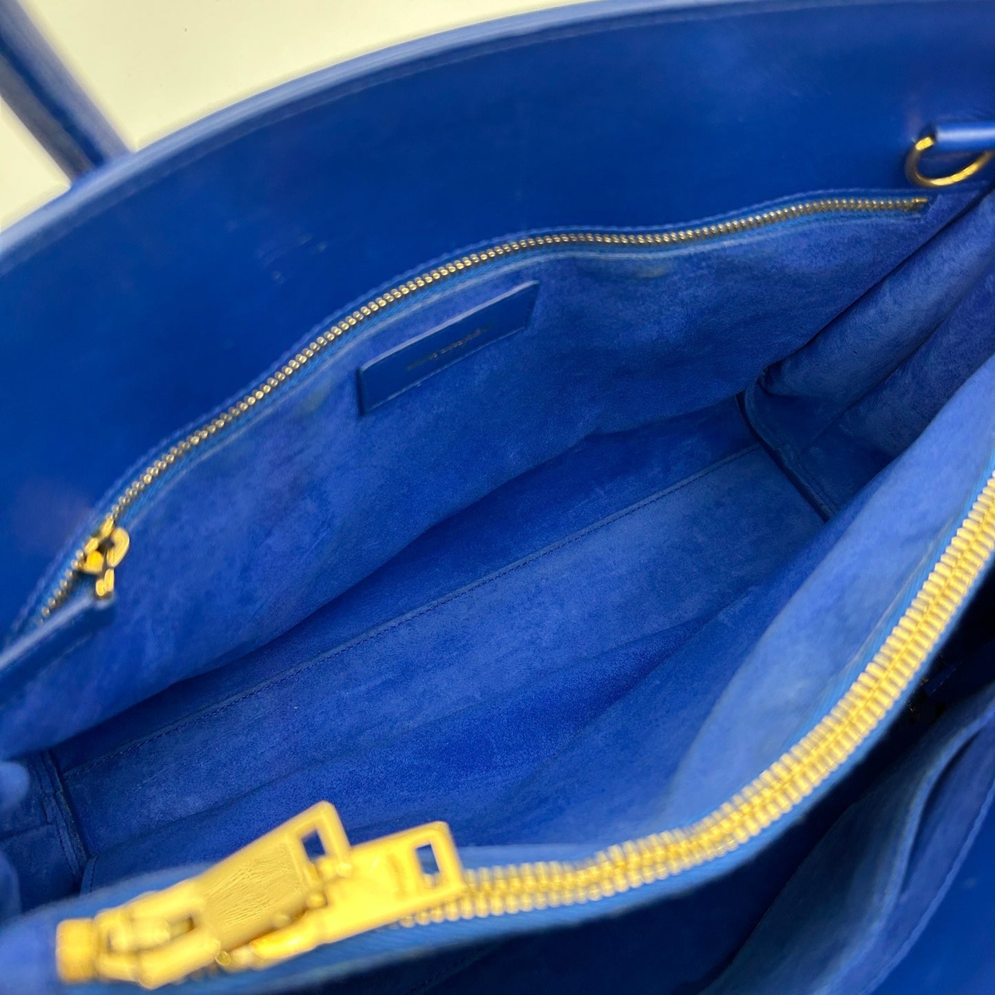 SAINT LAURENT Calfskin Small Sac De Jour Royal Blue LA12500