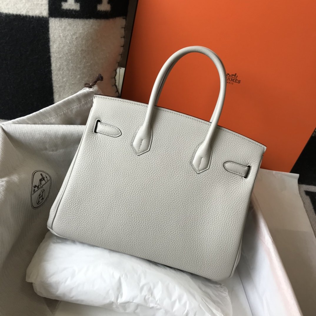 GLAMI Birkin White For Women Gold-Toned Hardware 11in/30cm