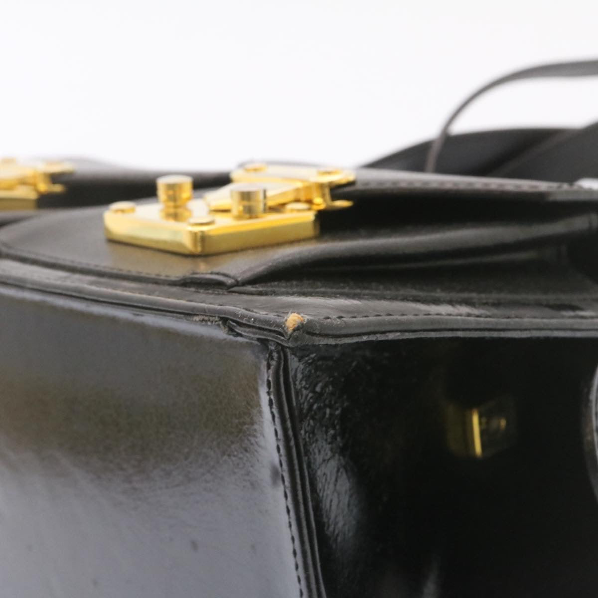 FENDI Hand Bag Leather 2Way Black ai073