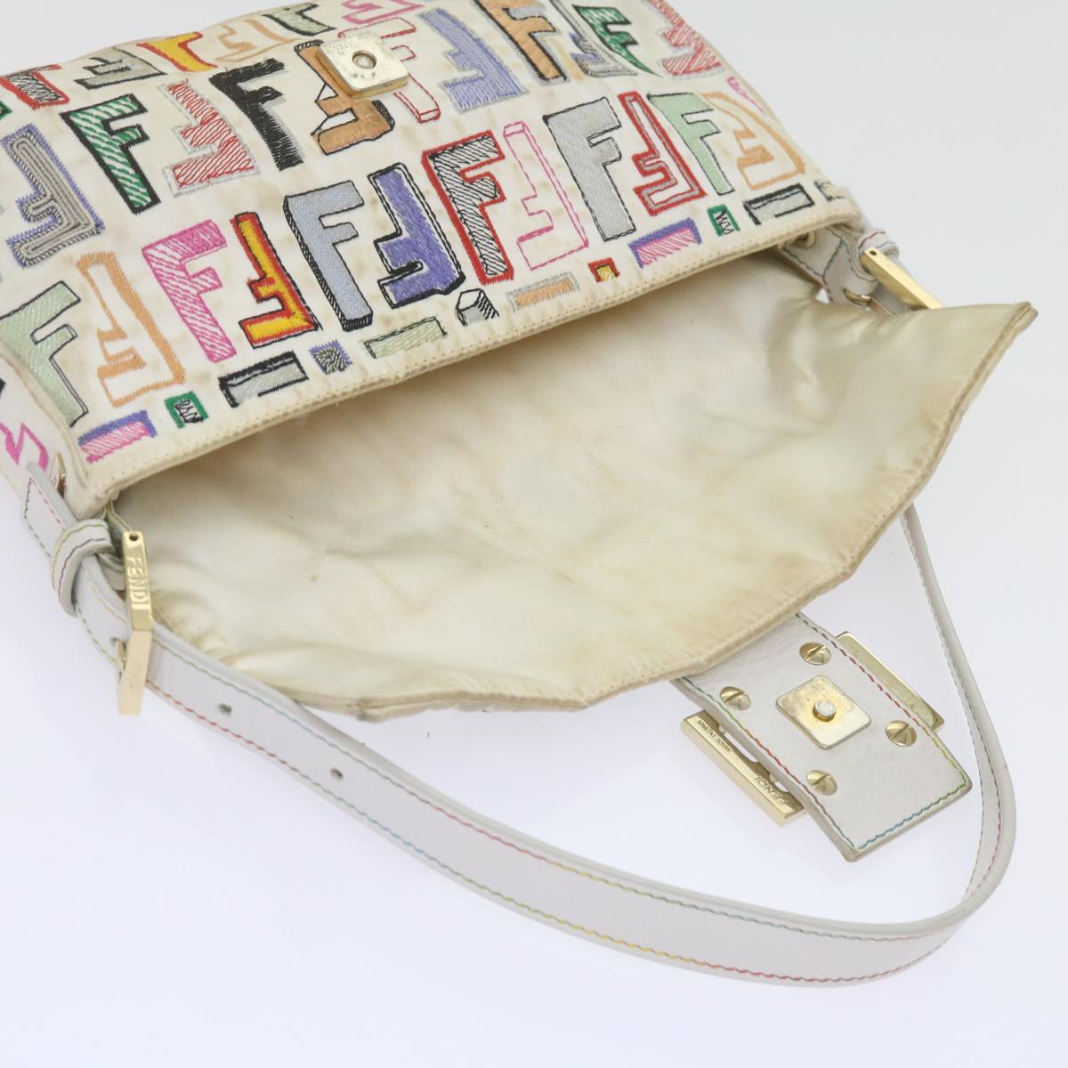 FENDI Zucca Canvas Mamma Baguette Shoulder Bag Multicolor ai670