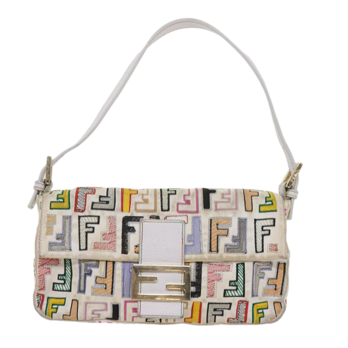 FENDI Zucca Canvas Mamma Baguette Shoulder Bag Multicolor ai670