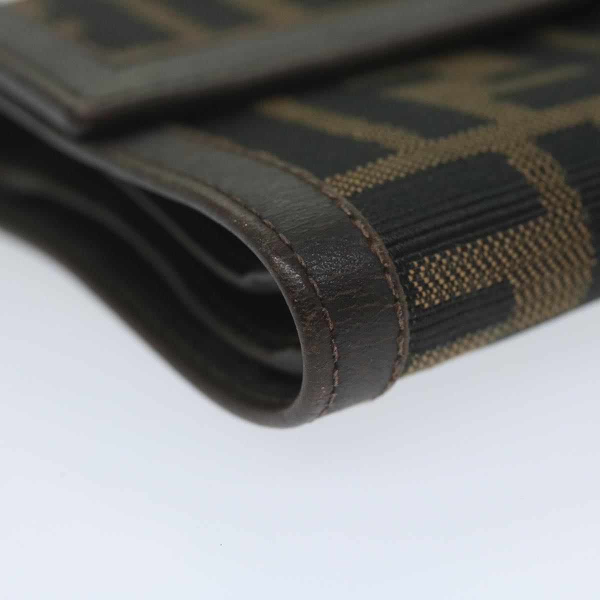 FENDI Zucca Canvas Wallet Black Brown ai711