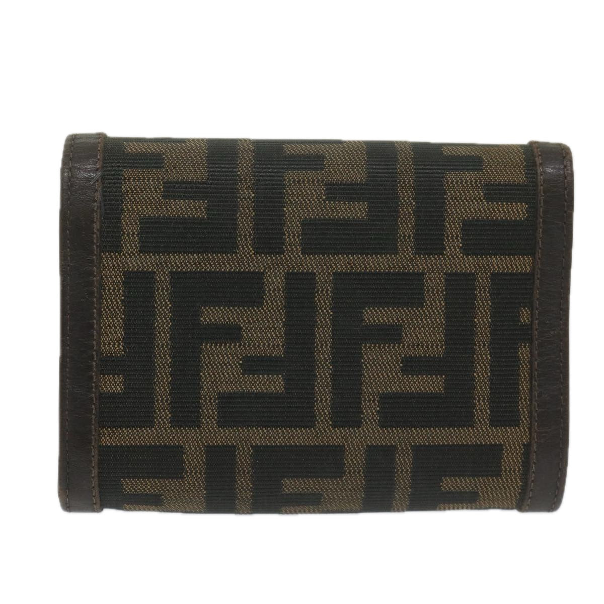 FENDI Zucca Canvas Wallet Black Brown ai711