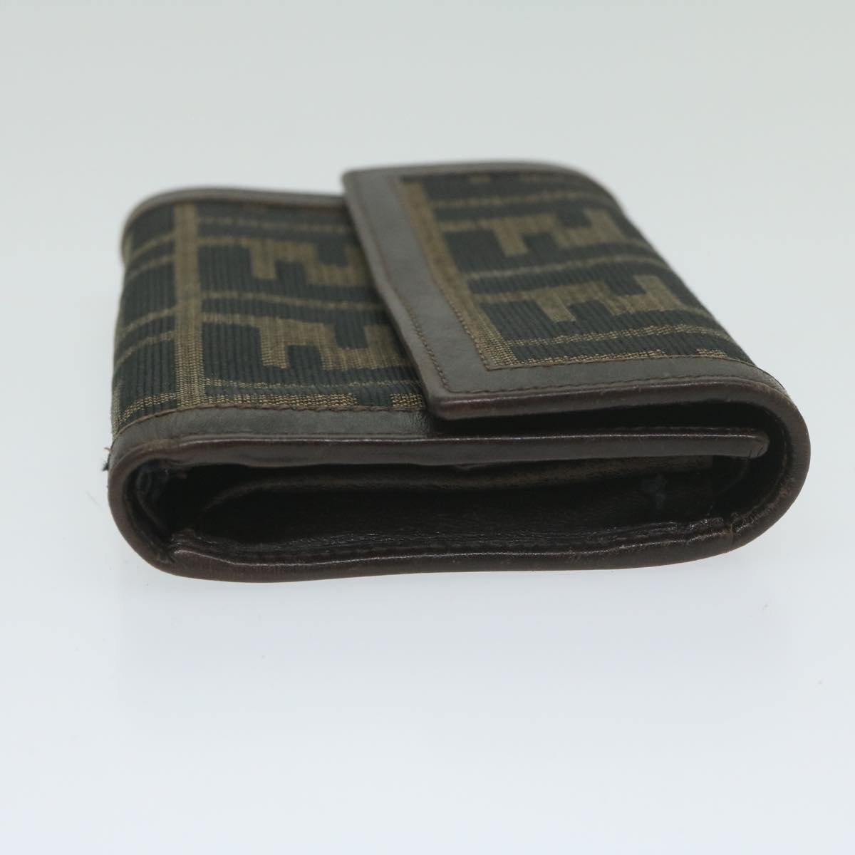 FENDI Zucca Canvas Wallet Black Brown ai711
