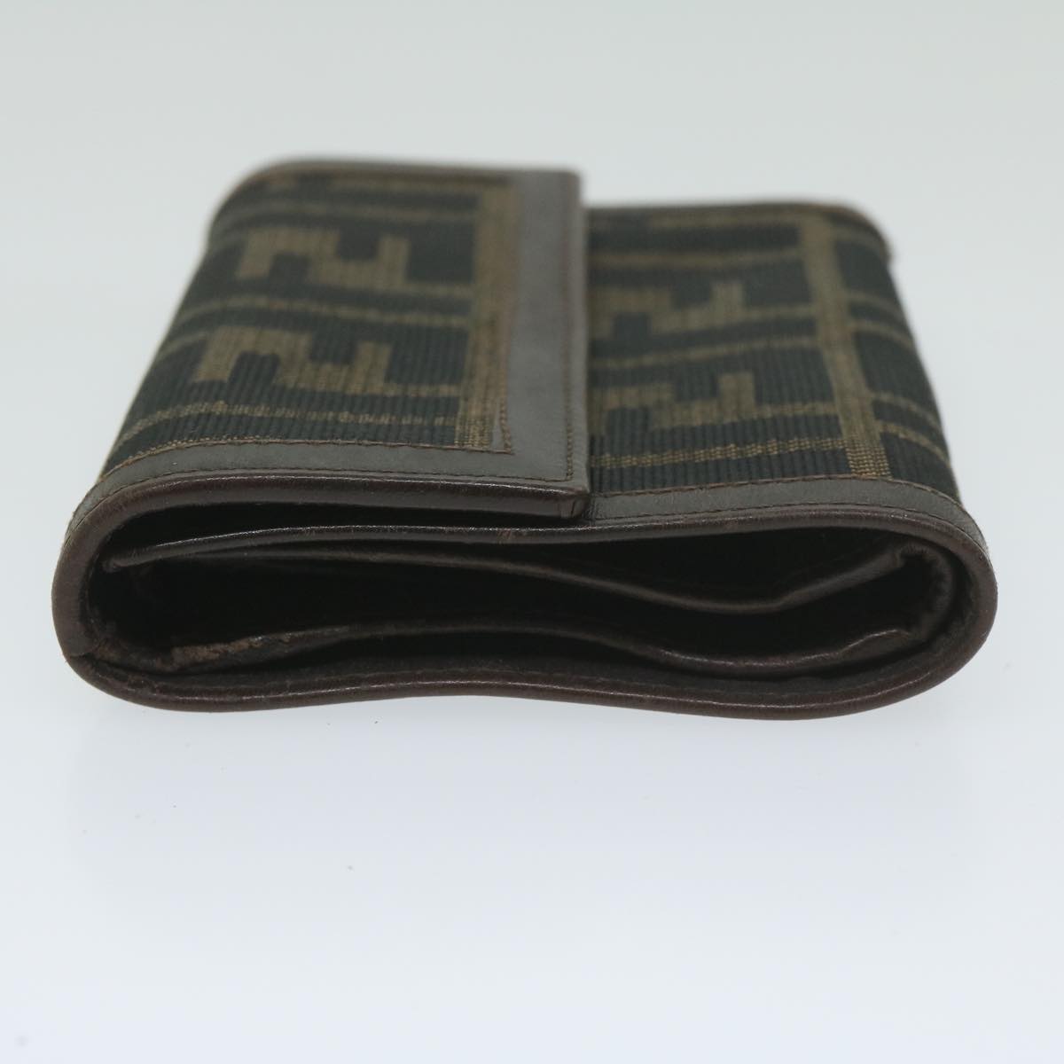 FENDI Zucca Canvas Wallet Black Brown ai711
