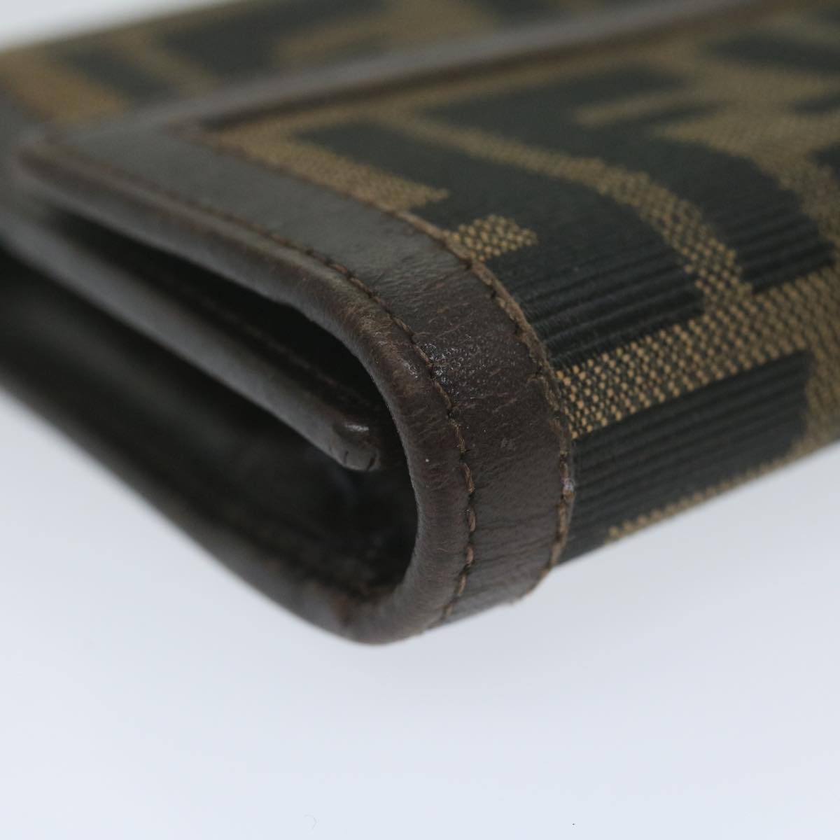 FENDI Zucca Canvas Wallet Black Brown ai711