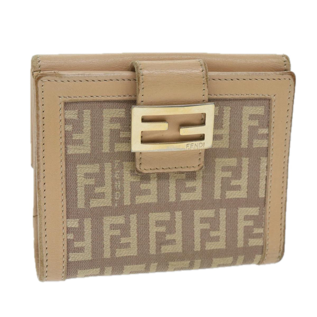 FENDI Zucchino Canvas Mamma Wallet Beige ai712