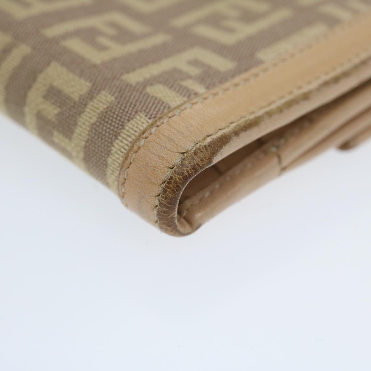 FENDI Zucchino Canvas Mamma Wallet Beige ai712