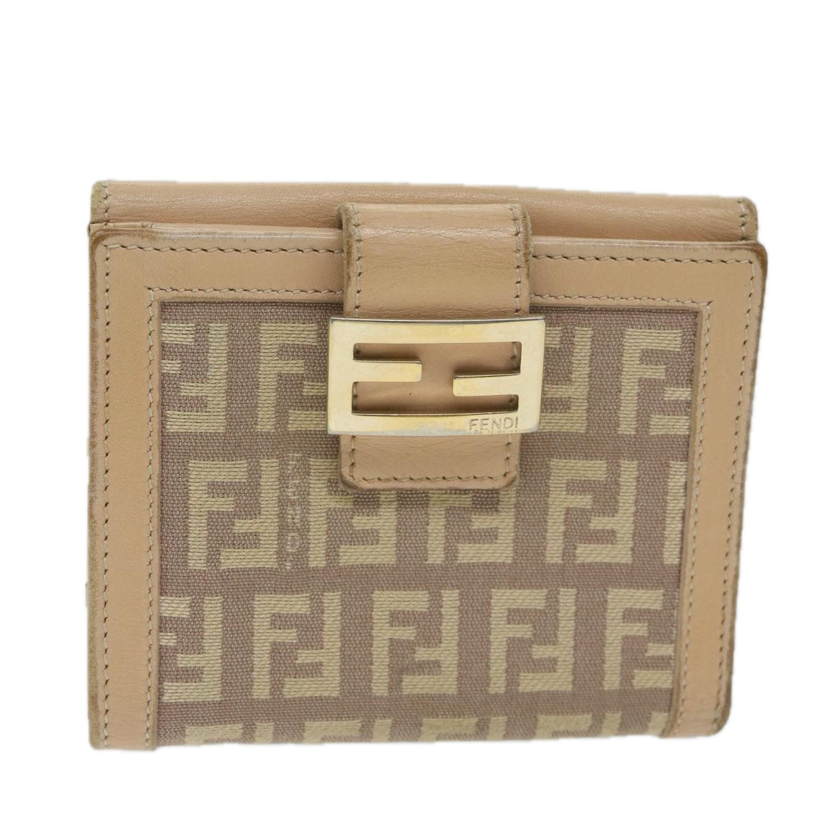 FENDI Zucchino Canvas Mamma Wallet Beige ai712
