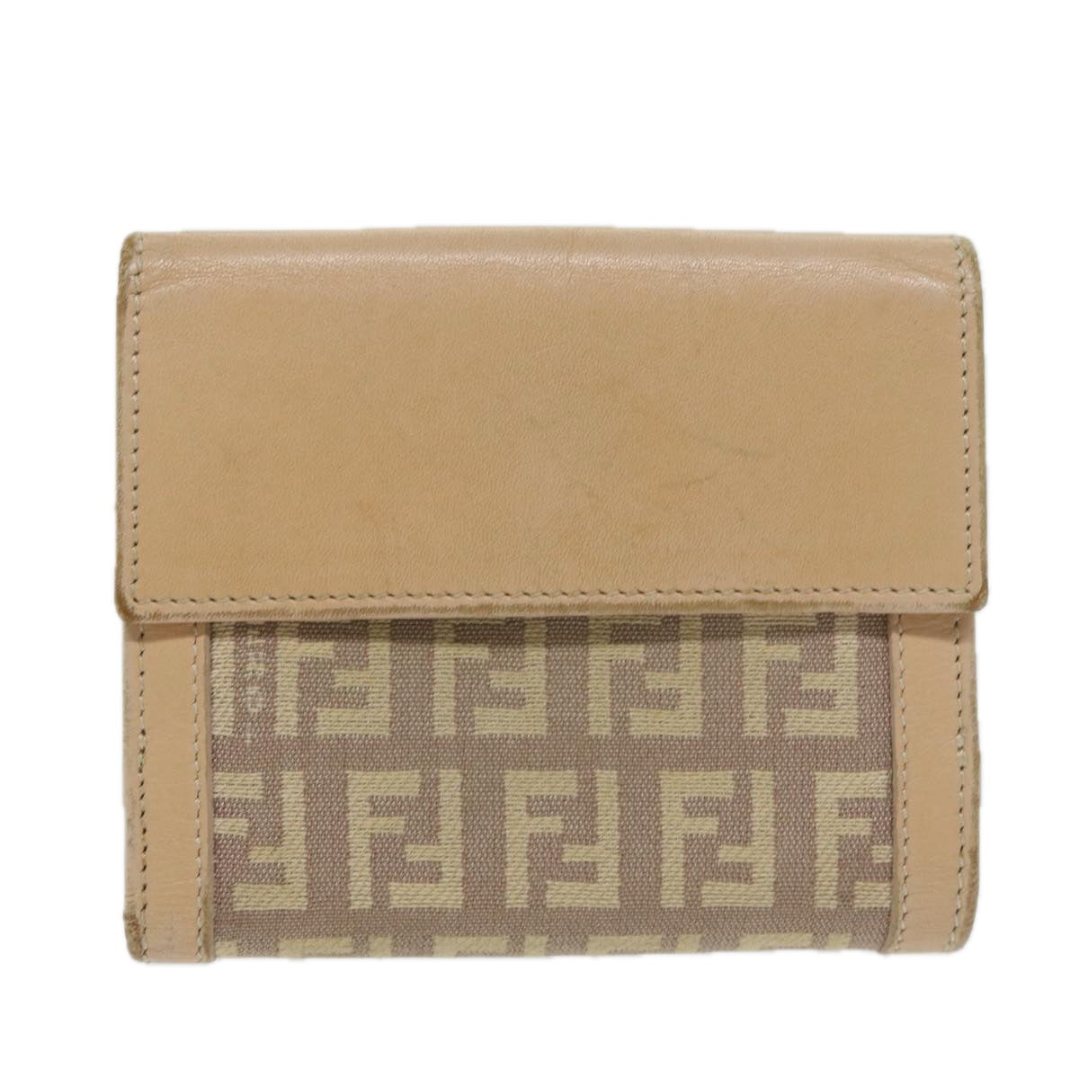 FENDI Zucchino Canvas Mamma Wallet Beige ai712