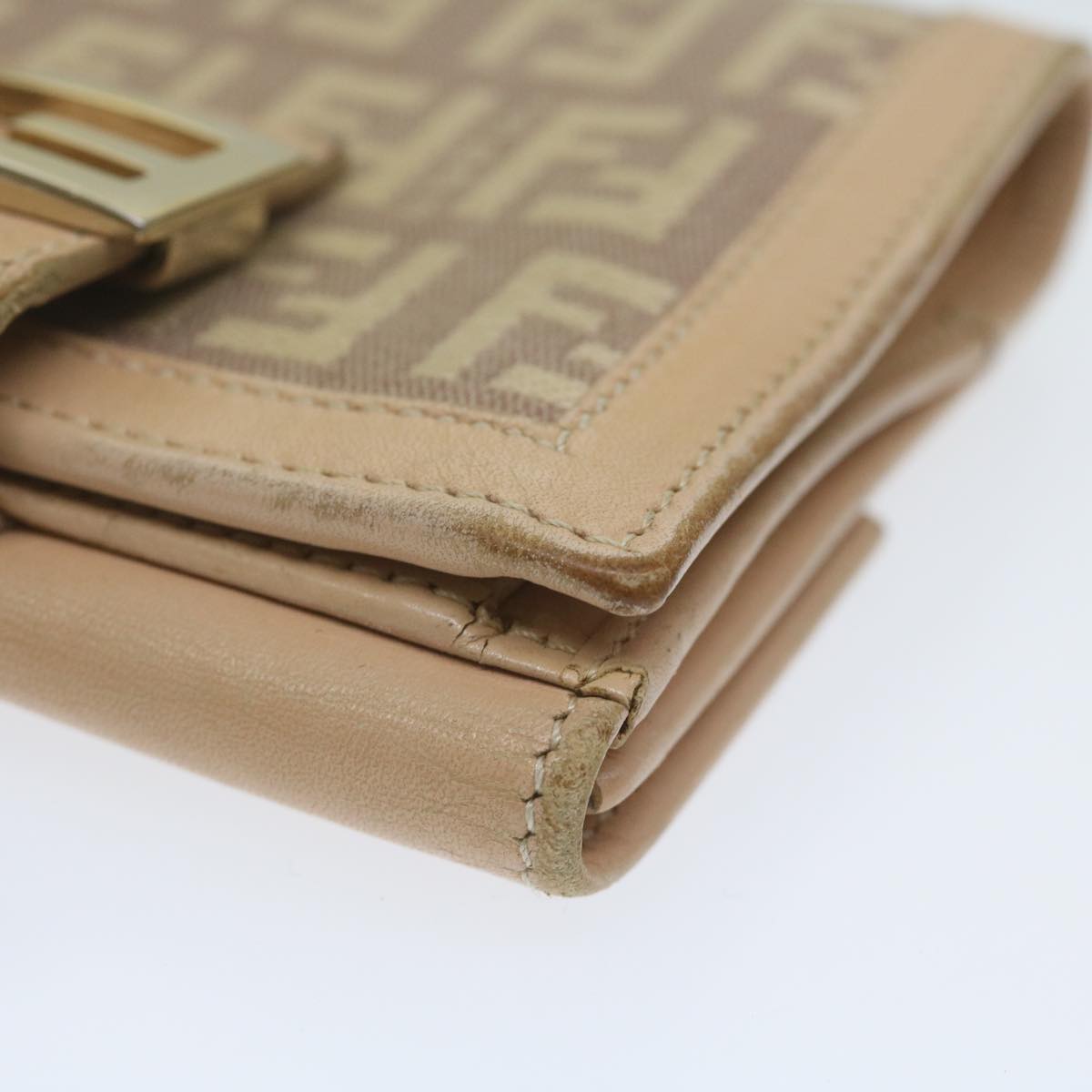 FENDI Zucchino Canvas Mamma Wallet Beige ai712